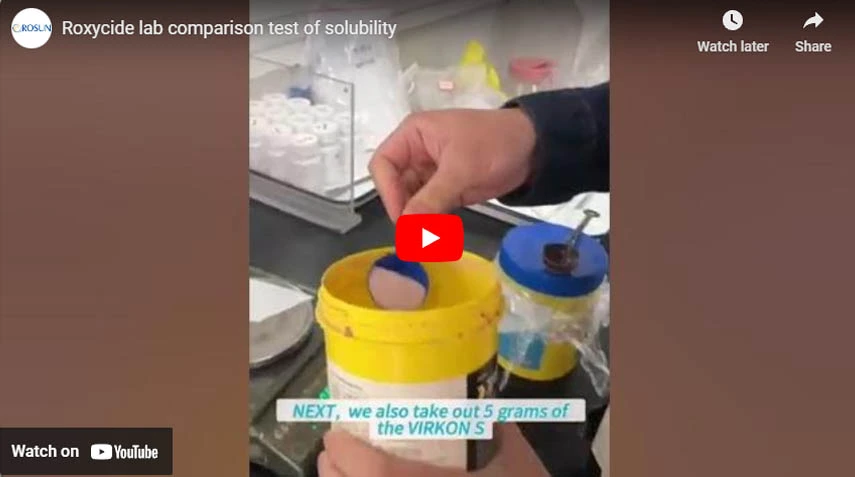 Roxycide lab comparison test of solubility